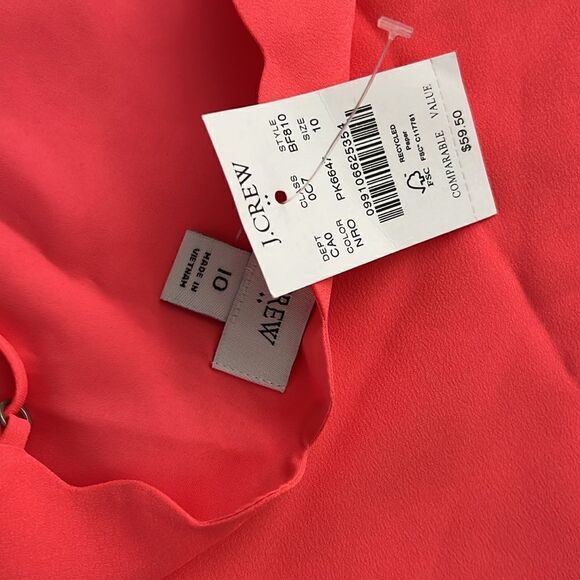 NWT JCrew scalloped tank top orange 10 - Picture 6 of 6